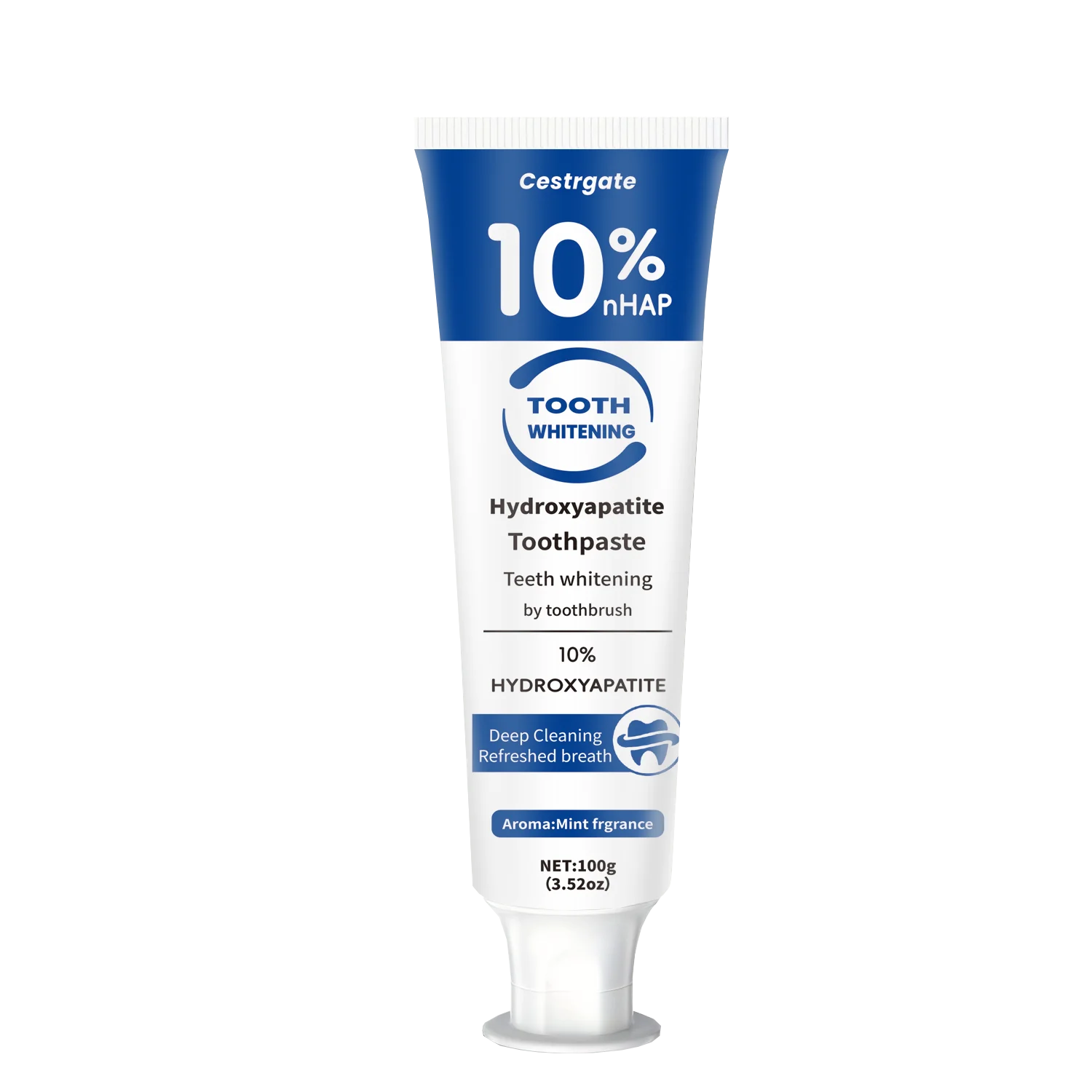 Tidesmit 10% hydroxyapatite whitening toothpaste for deep cleaning, enamel strengthening, and fresh breath.