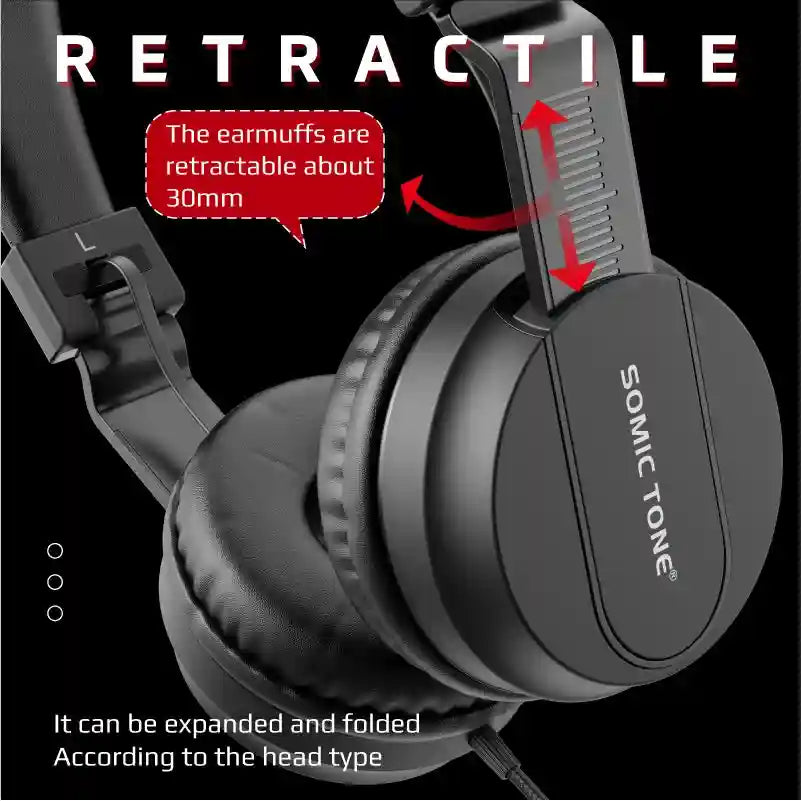 Wired Over Ear Headphones ST900 with HiFi Stereo Sound and Mic Tidesmit