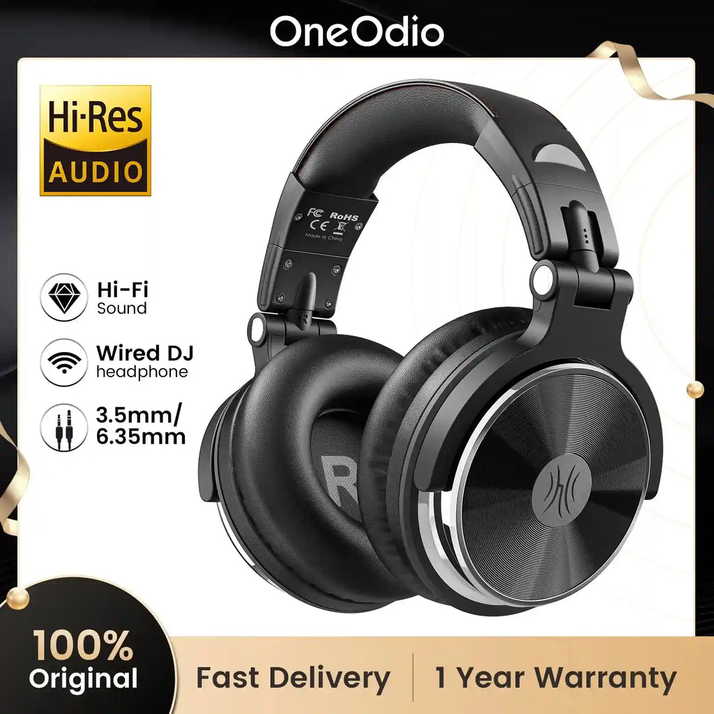Over-Ear Wired Studio Monitor Headphones with Mic - Tidesmit Tidesmit