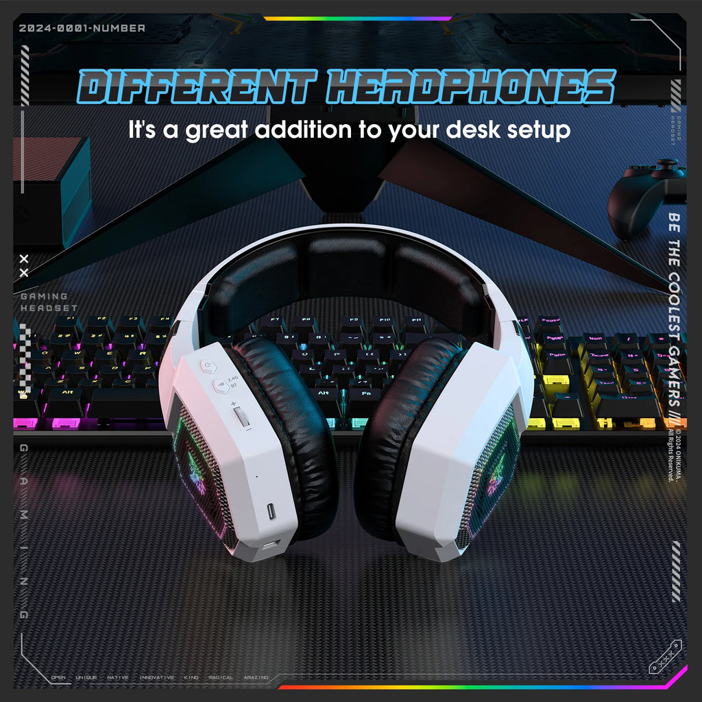 Wireless Gaming Headset with Active Noise Canceling - White Tidesmit Tidesmit