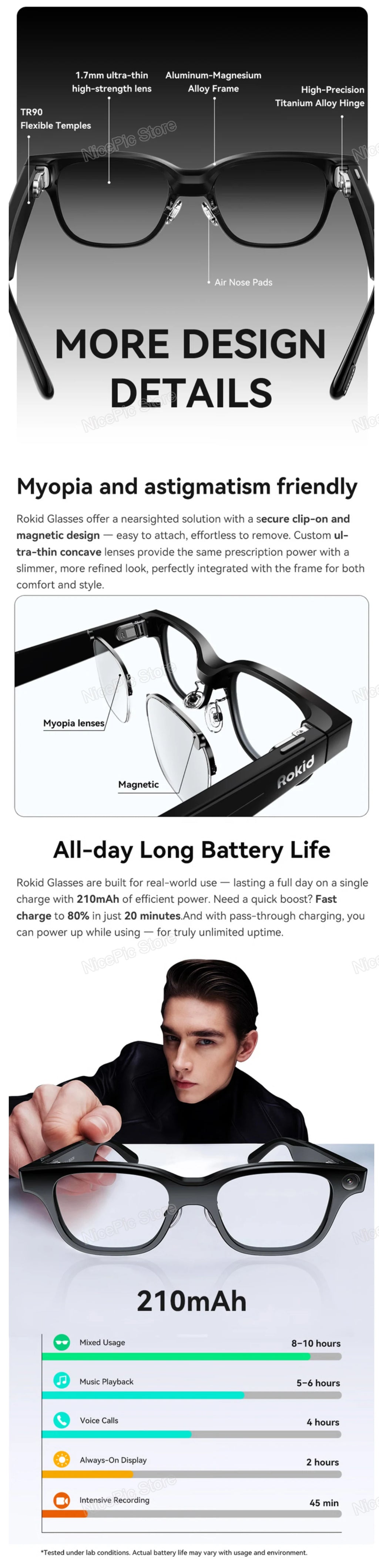 Rokid Smart Glasses: Dual-Eye Augmented Reality & Live Translation - Black Tidesmit