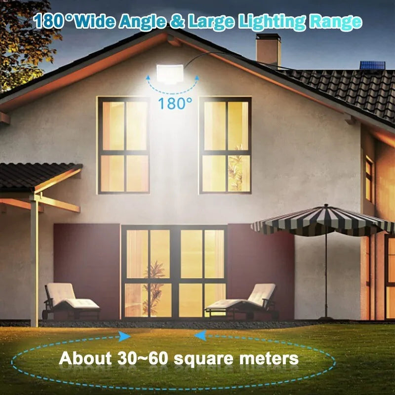 Solar Powered LED Wall Light With PIR Motion Sensor Outdoor Security Flood Lamp Wireless Energy Saving Waterproof Lighting For Garden Yard Patio Driveway Home Safety