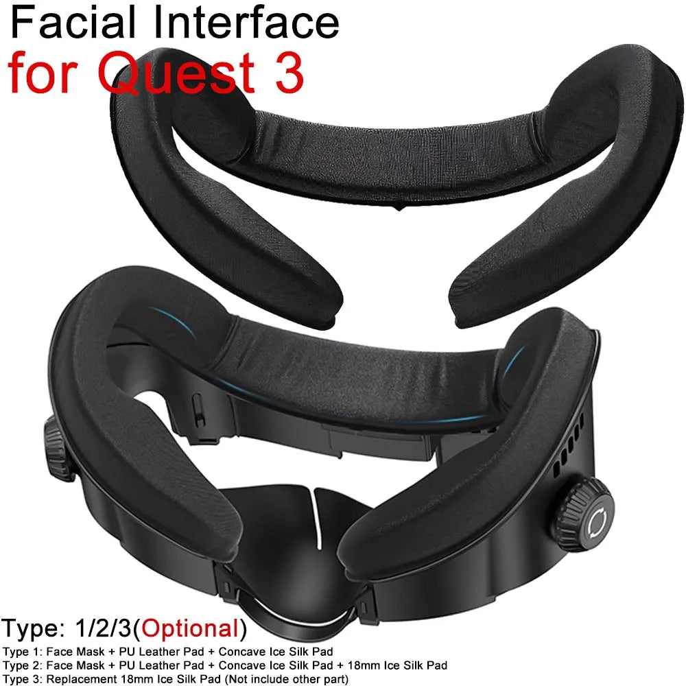 Meta Quest 3 Facial Interface Ice Silk Pad - Breathable VR Accessory Tidesmit