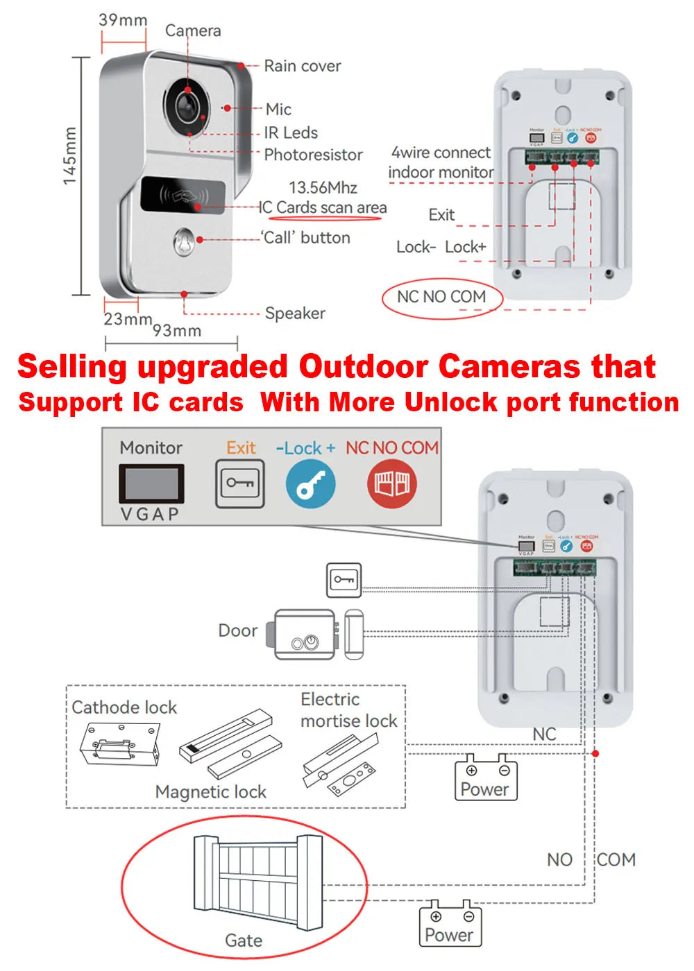 New 4-Wire TUYA Smart Video intercom doorbell Wired 1080P Waterproof Camera 5G WIFI 7/10inch IPS Touch Screen Support IP CCTV
