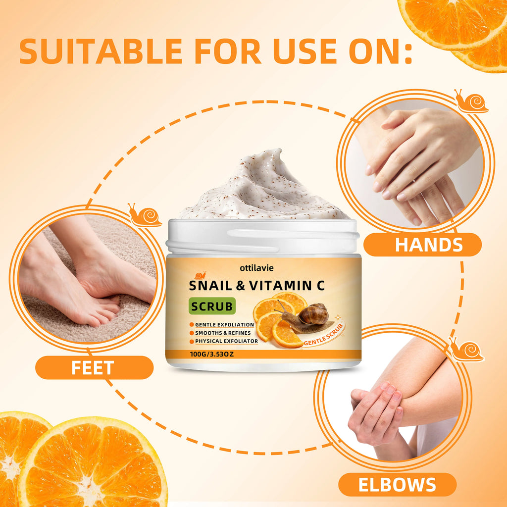 Snail Vitamin C Face & Body Scrub - Gentle Exfoliating Treatment Scrubs Treatments Tidesmit