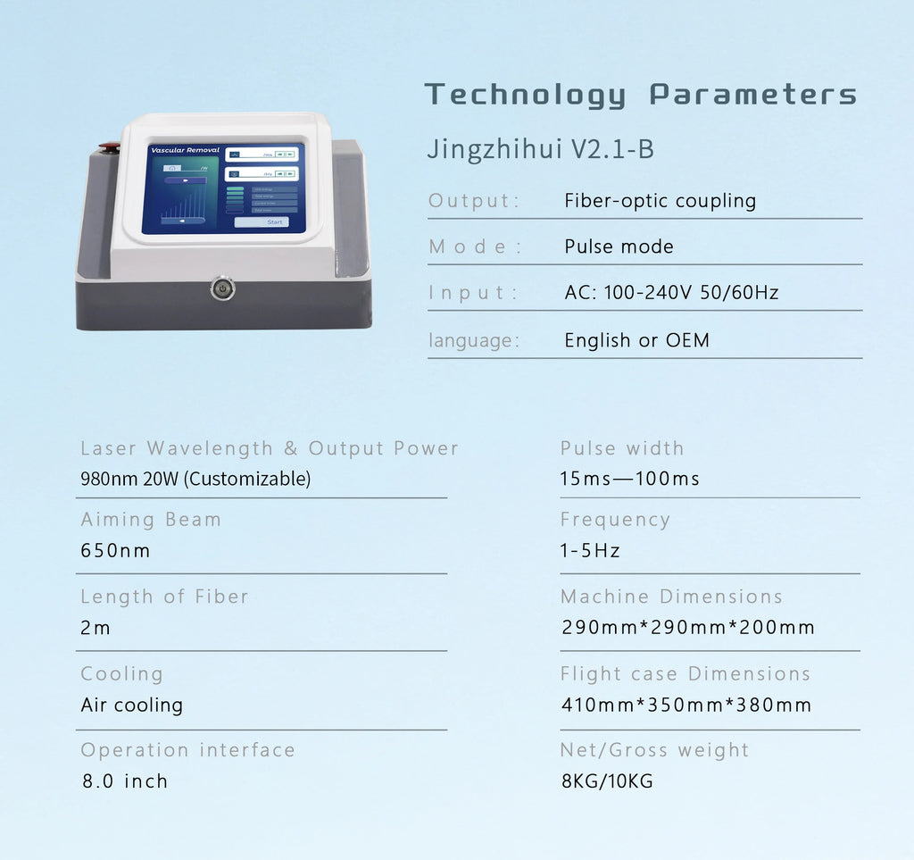 980nm diode laser machine for painless spider vein removal with digital touch screen and compact gray desktop design.