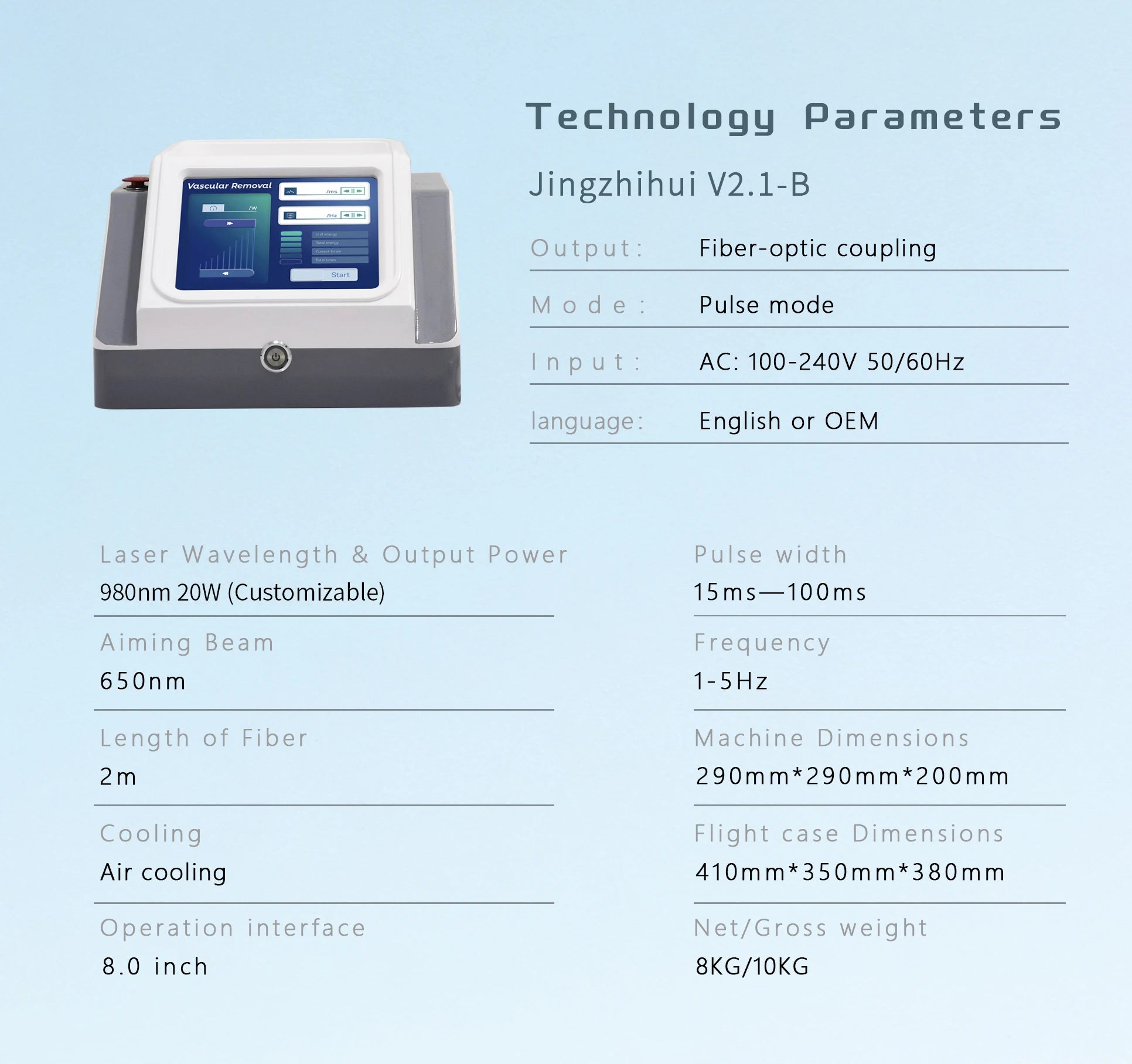 980nm diode laser machine for painless spider vein removal with digital touch screen and compact gray desktop design.
