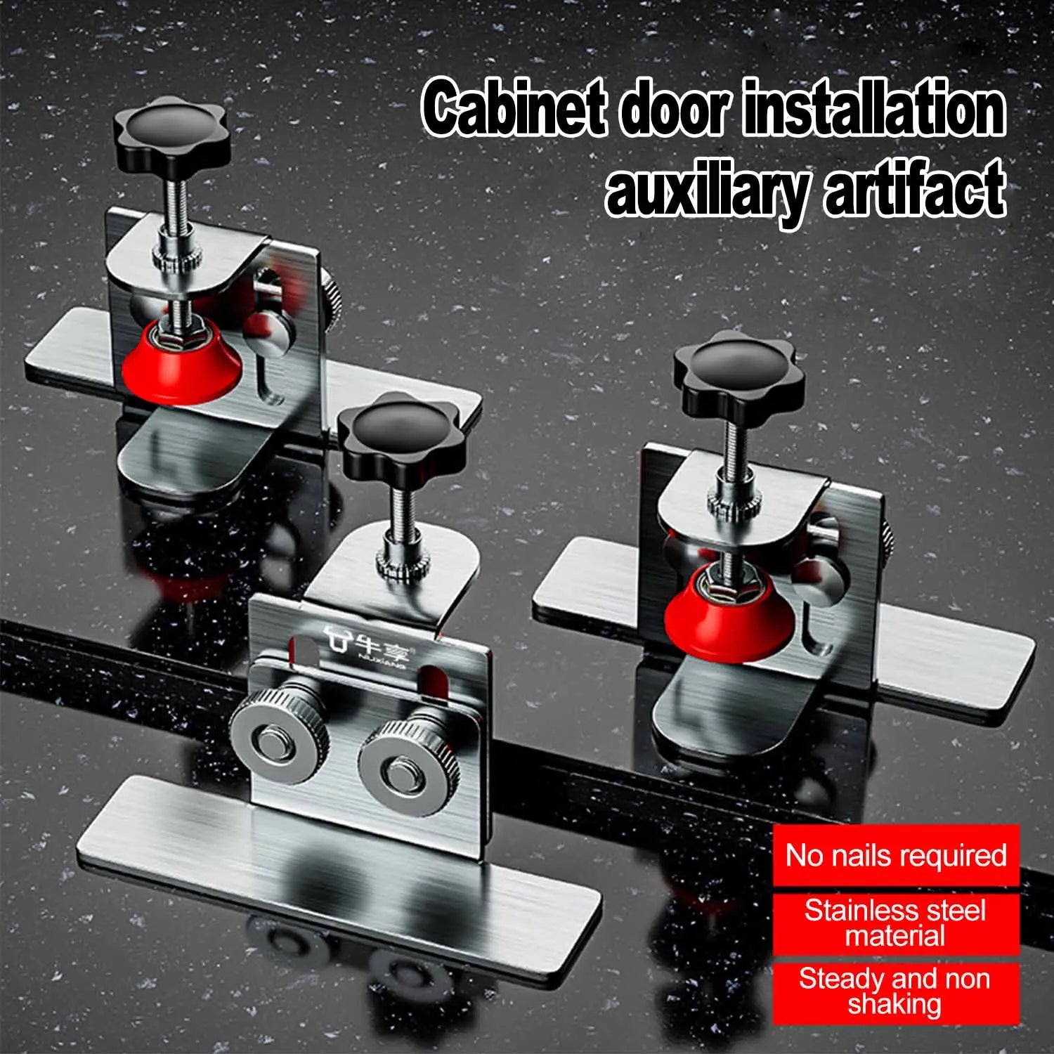 Stainless Steel Cabinet Door Installation Locator Adjustable Woodworking Auxiliary Tools Mounting Jig Hidden Door Mount Support