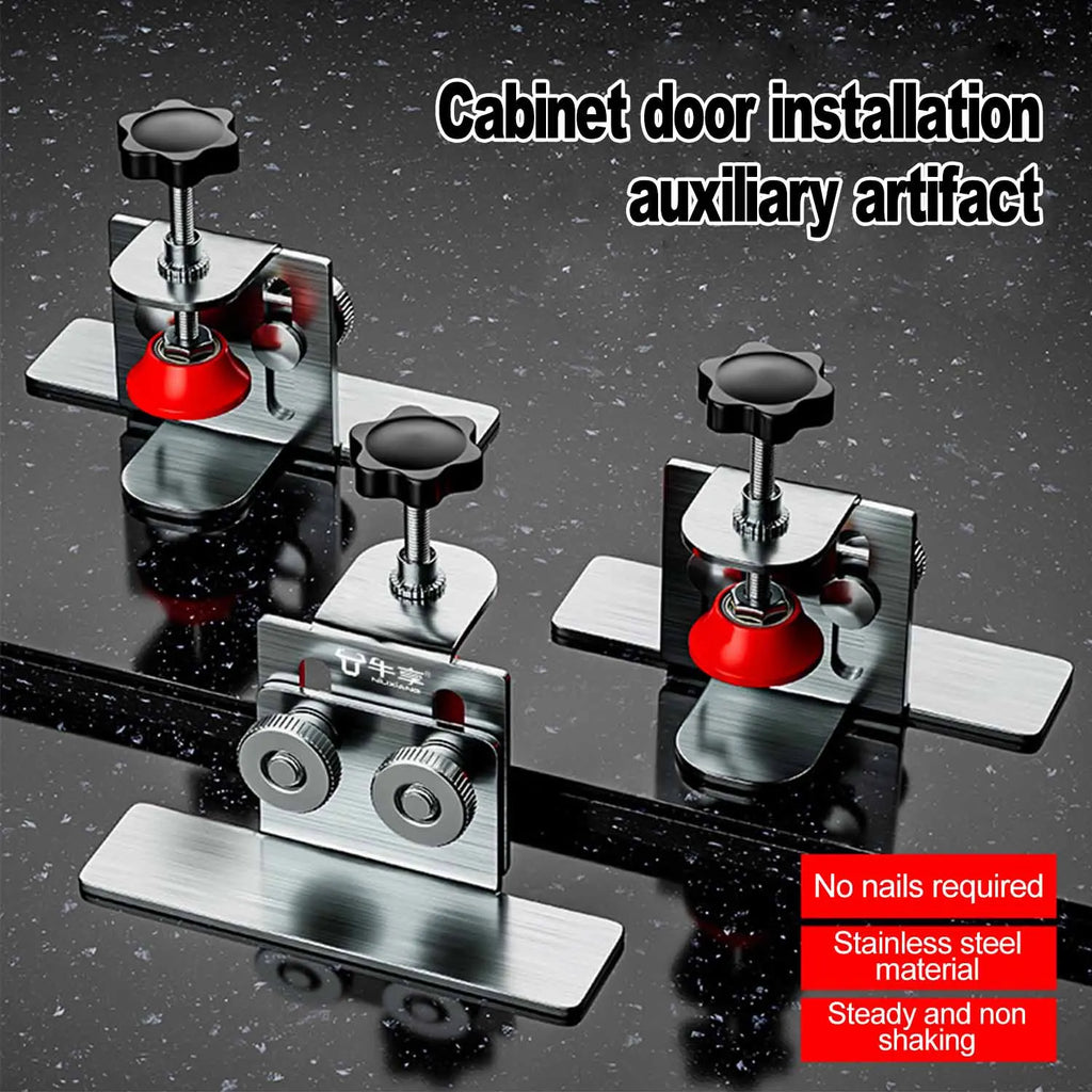 Stainless Steel Cabinet Door Installation Locator Adjustable Woodworking Auxiliary Tools Mounting Jig Hidden Door Mount Support