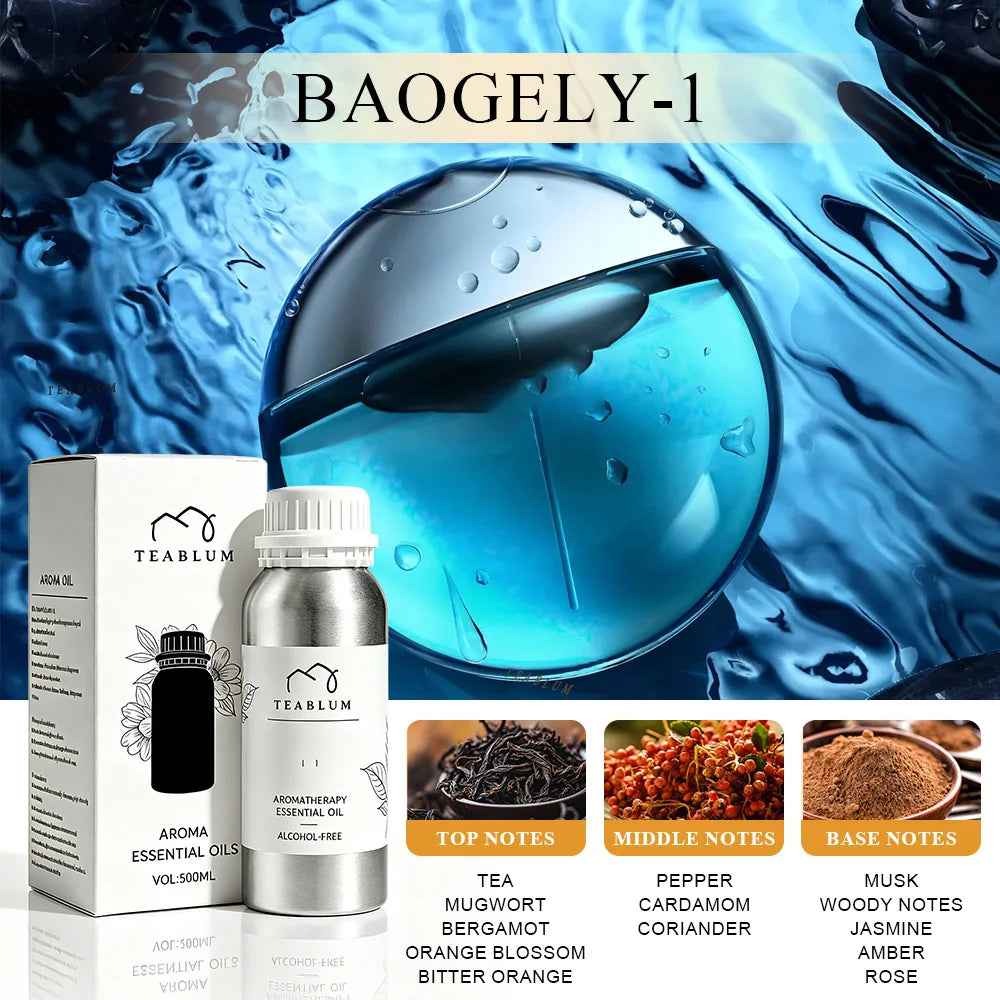 TEABLUM 500ML Aromatic Hotel Essential Oil Hotels Home Air Freshener Pure Plant Essential Oil Alcohol Free for Electric Diffuser