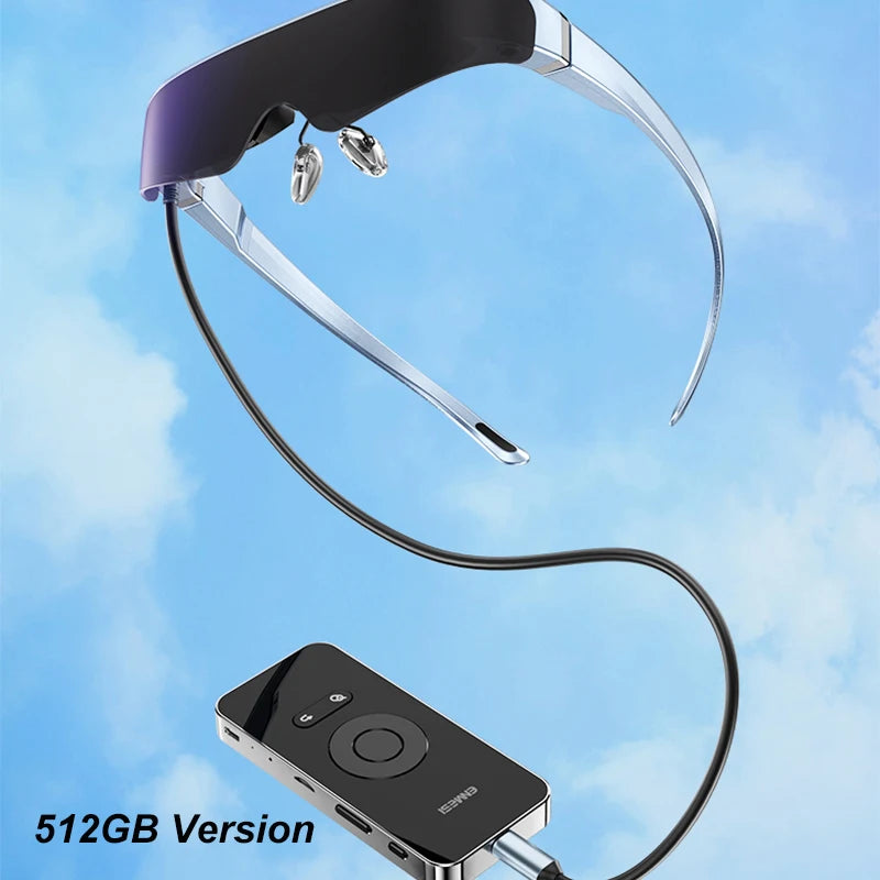 VR Smart Glasses 4K Dual Lens - Portable Private Mobile Theater 512GB Version Tidesmit
