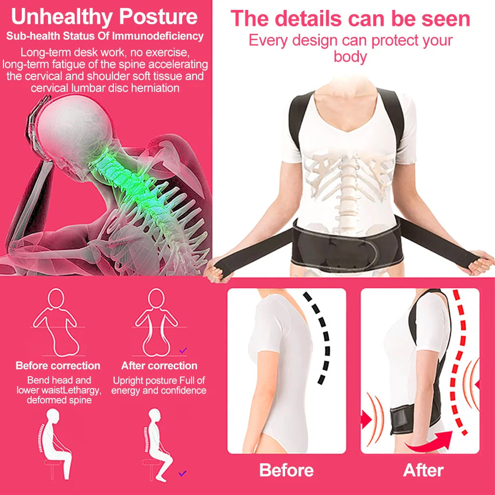 Back Posture Corrector Brace for Spine Support and Pain Relief Back Massage Instrument Tidesmit