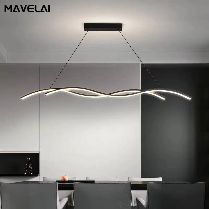 Black White Led Restaurant Pendant Lights Modern Minimalist Hotel Bar Restaurant Chandelier Home Indoor Decoration Lighting Lamp