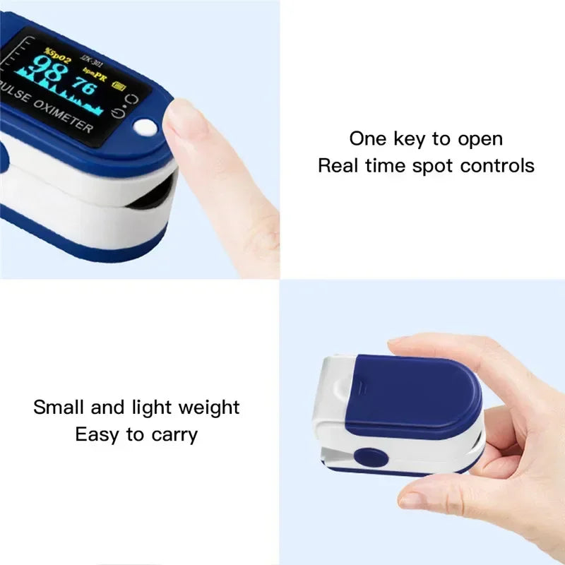 Finger Oximeter Digital Fingertip Pulse Oximeter Blood Oxygen Saturation Meter Finger SPO2 PR Heart Rate Monitor Health Care