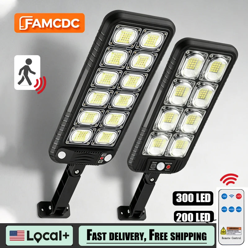 9000 Lumens Super Bright Solar Street Lamp Outdoor Garden Security LED COB Path Light Waterproof With Motion Sensor Remote Night Lights