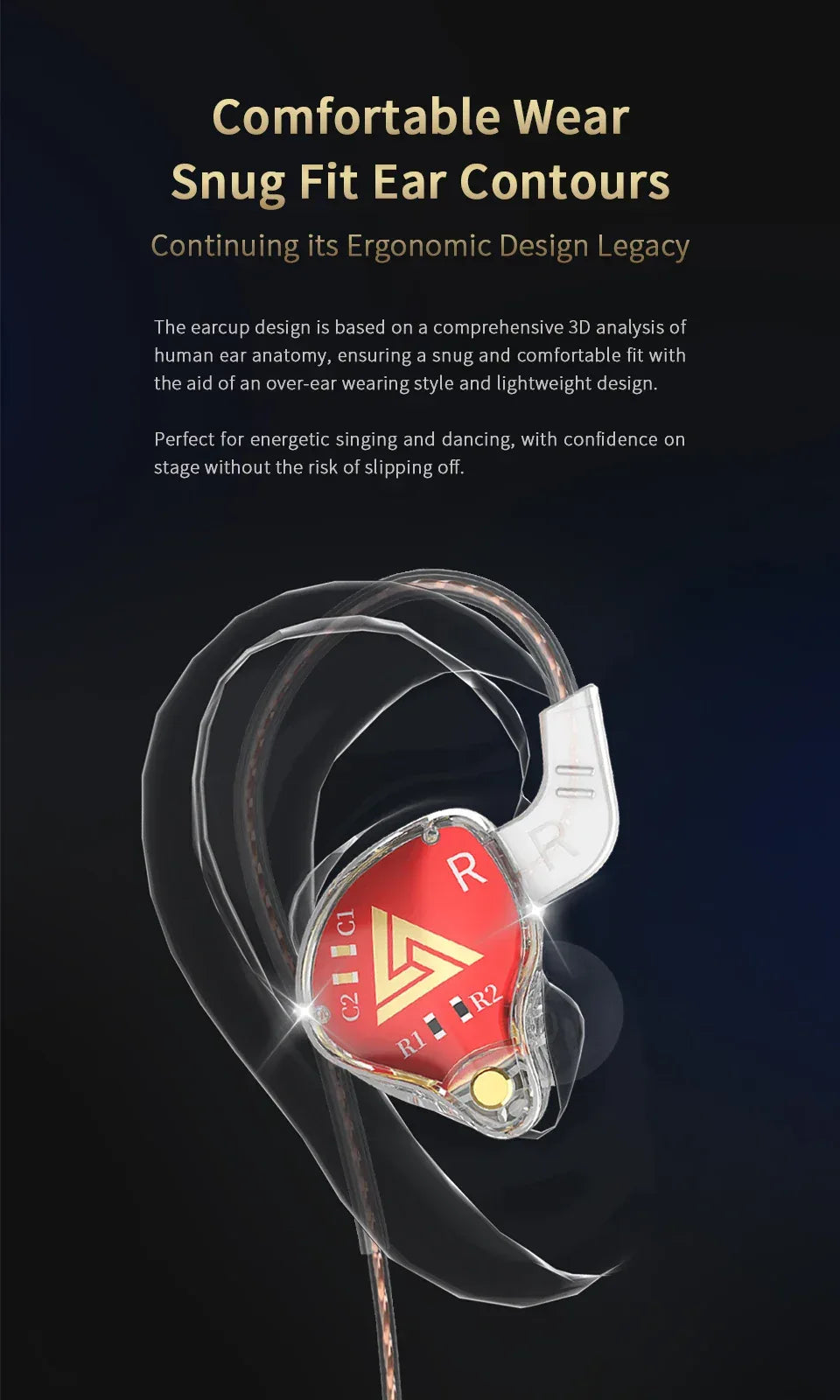 Wired In-Ear Monitors HiFi Stereo Earphones with Mic by Tidesmit Tidesmit