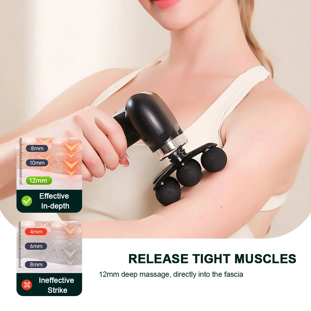 Fascia Massage Gun - 6-Head Deep Tissue Muscle Relief Device Back Massage Instrument Tidesmit