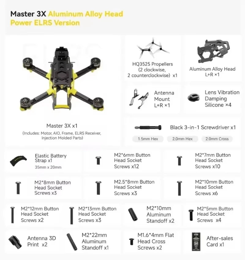 SpeedyBee Master 3X FPV Racing Drone, O4 Pro Digital Performance ELRS Aluminum Head Tidesmit