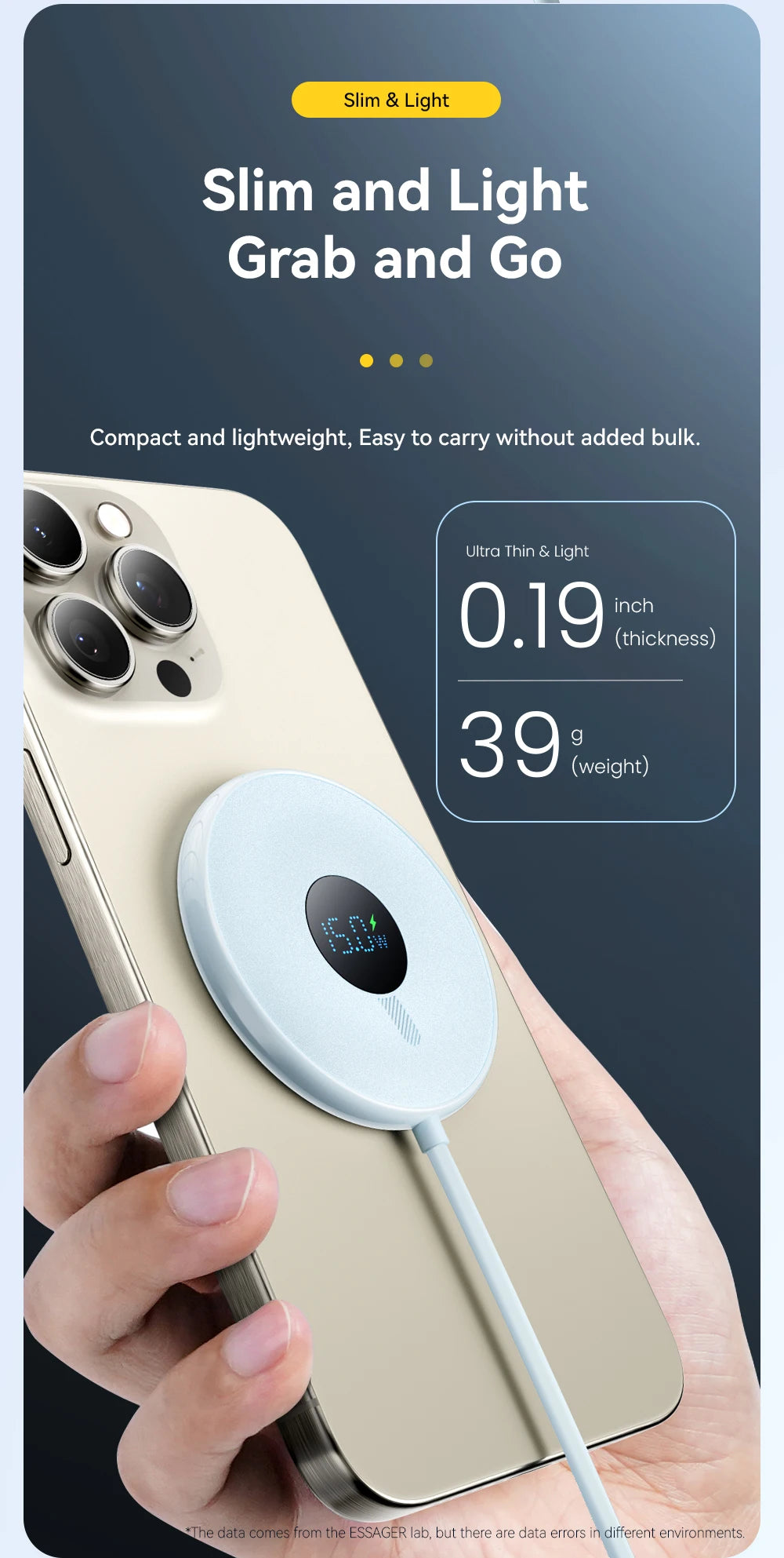 Magnetic 15W Wireless Charger with Digital Display for iPhone Tidesmit