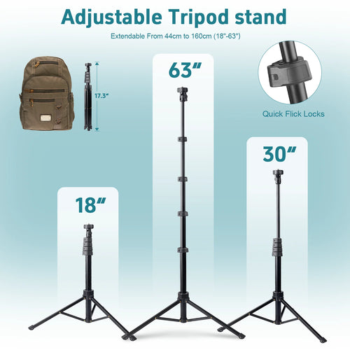 10-Inch LED Ring Light with 160cm Tripod Stand - Tidesmit Lighting Kit Tidesmit