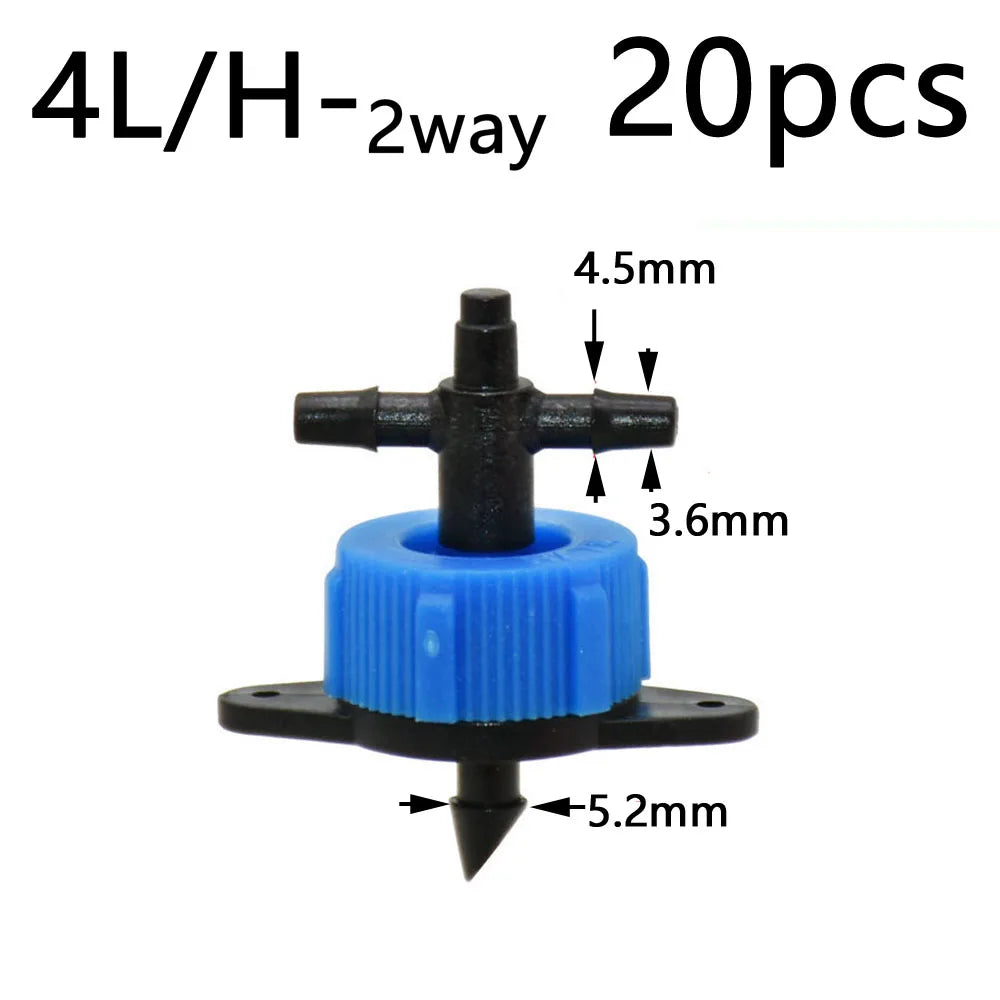 Garden Drip Irrigation Dropper 1/8" 2/4-Way Water Pipe Connector 4/7mm To 3/5mm Hose Bend Arrow Emitter Watering Dripper