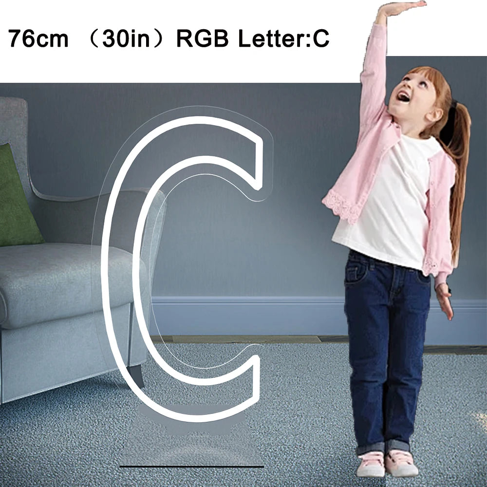 76cm Tall LED Alphabet Light Up Letters for Professional Event Decor 76cm C White Tidesmit