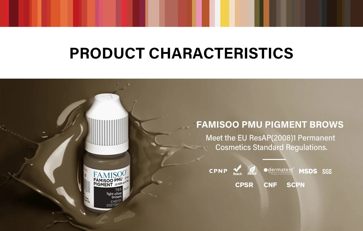 Eyebrow Tattoo Ink - Professional 5ml Microblading Pigment for PMU Machines Permanent Makeup Machines Tidesmit