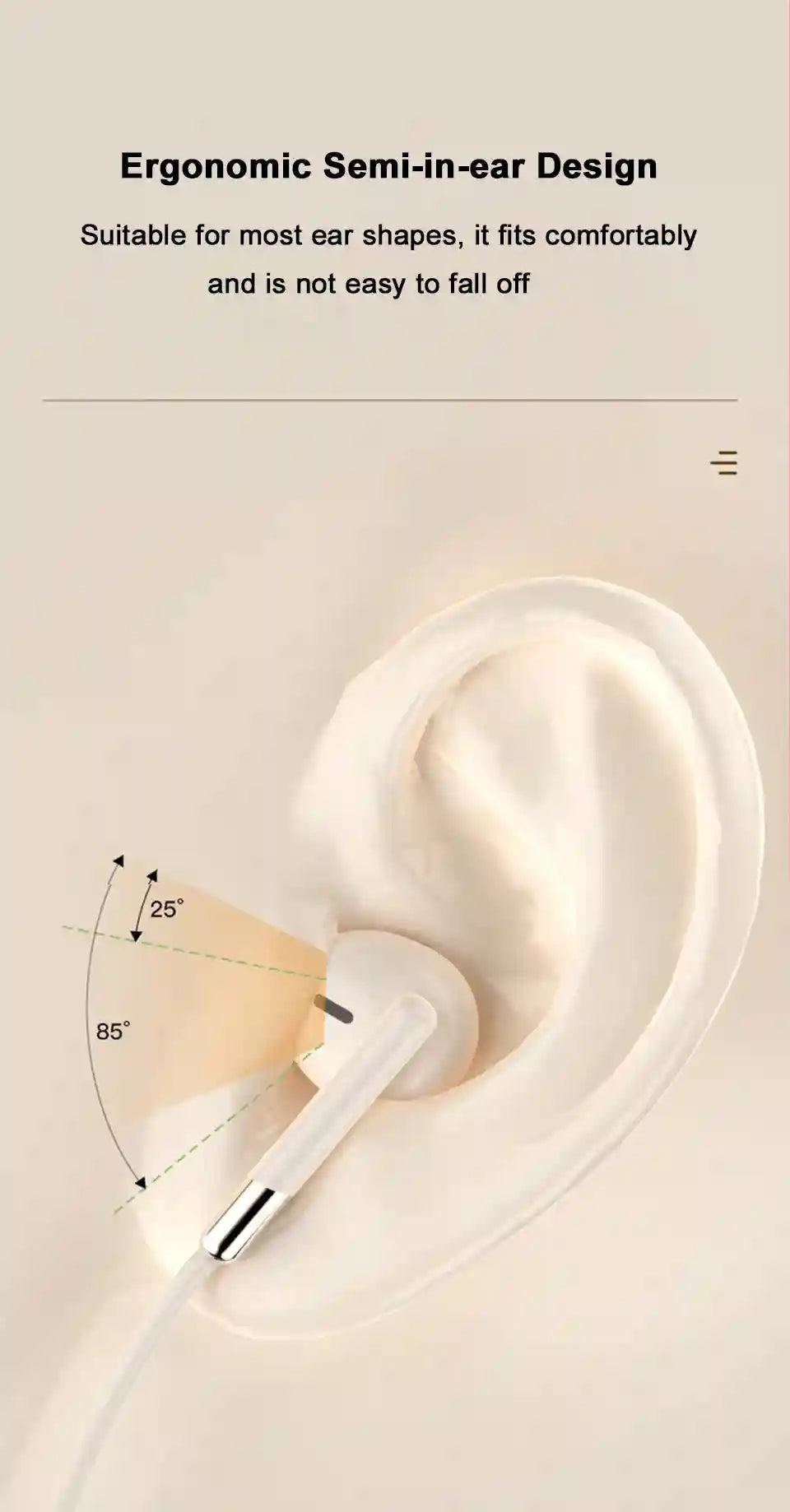 USB C Wired Headphones | HiFi Stereo Sound for Galaxy and iPhone Tidesmit