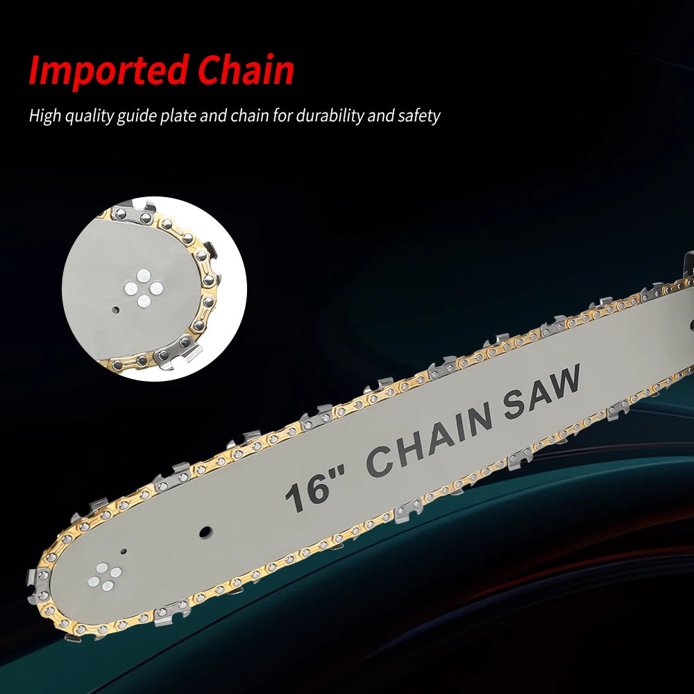 Podofo 16" 2000W Electric Large Chain Saw 16inch Corded High Speed Large Chain Saw Wire Motor Power Woodworking Cutter Garden Tool