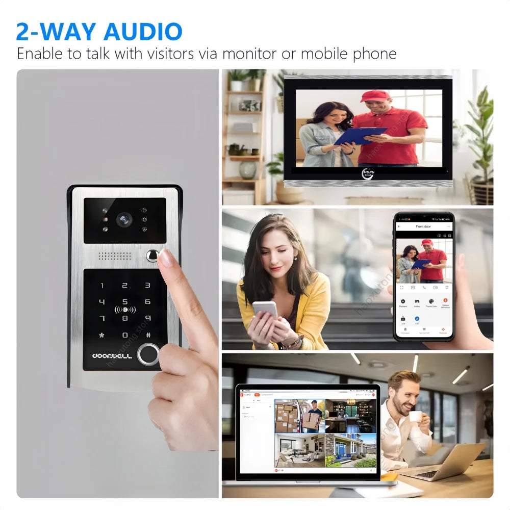 7/10 Inch Tuya Smart Wifi Video Apartment Intercom System 1080P Wireless Doorbell Camera Rfid Unlock Door Entry Intercom Doorman