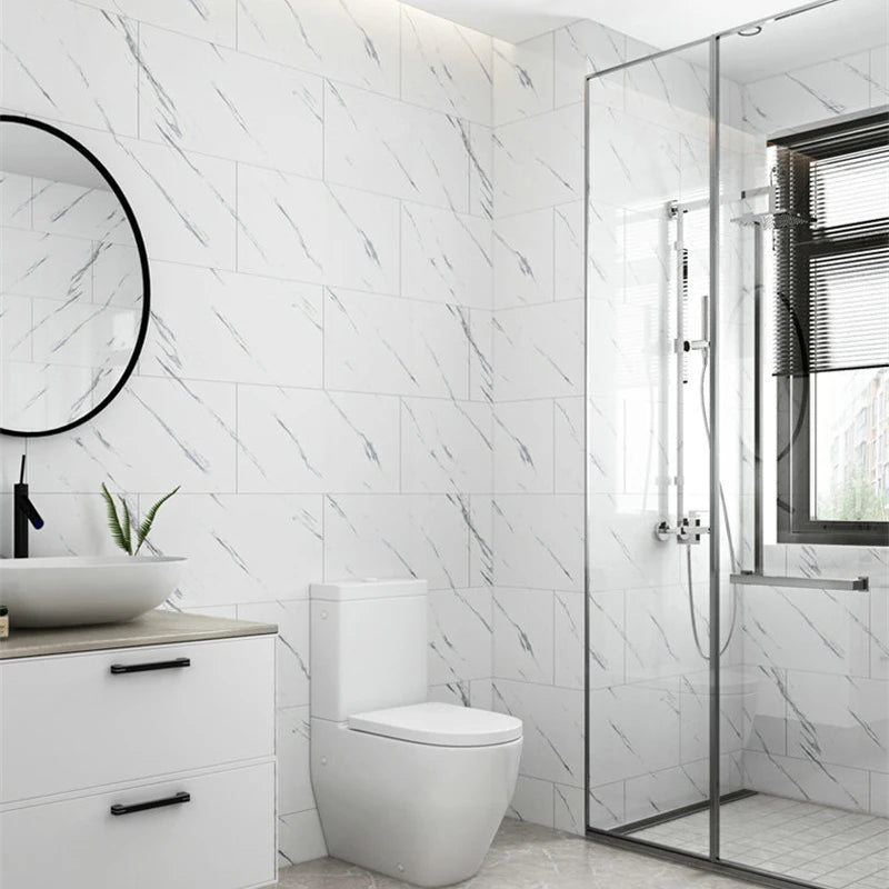 30x60cm Kitchen Self Adhesive Marble Tiles Wall Stickers Waterproof PVC Floor Tile Sticker for Living Room Bathroom Decoration