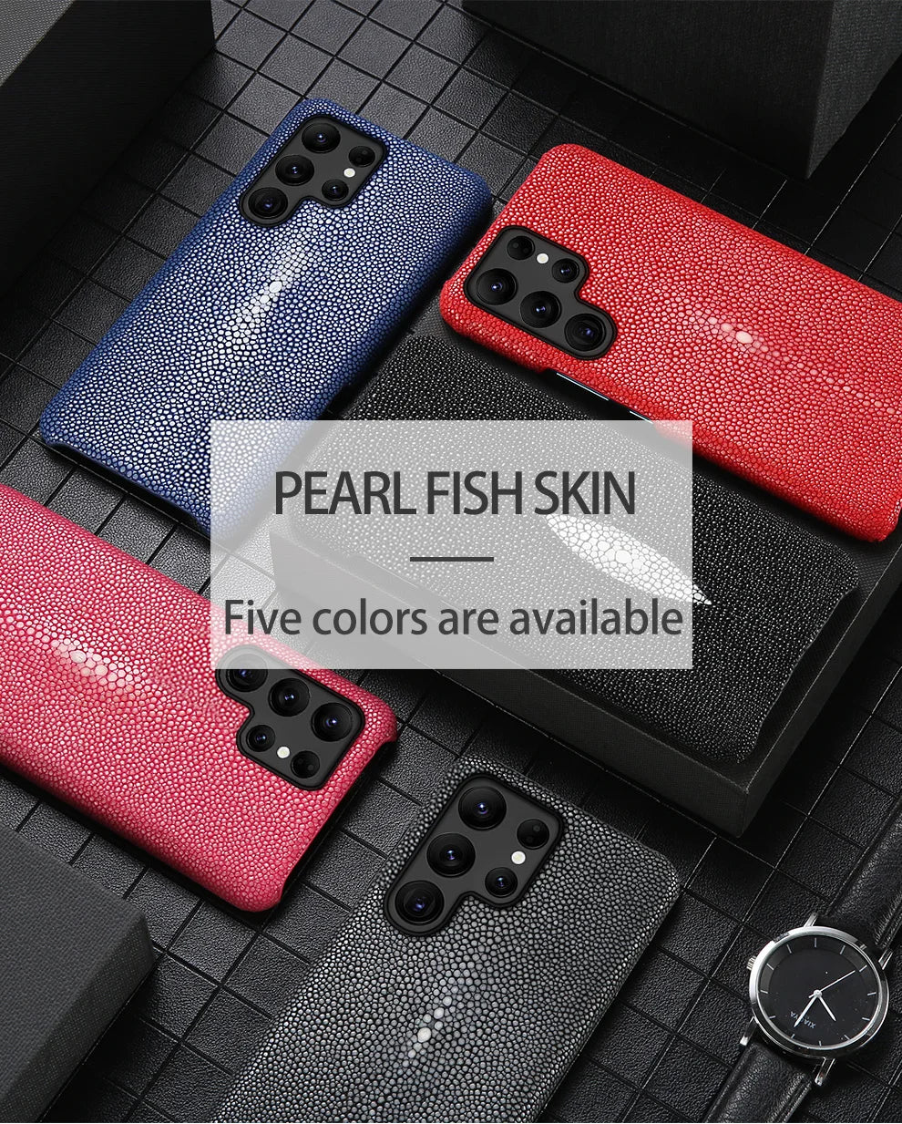 Stingray Leather Phone Case for Galaxy S24 S23 Ultra | Slim Drop Protection Tidesmit