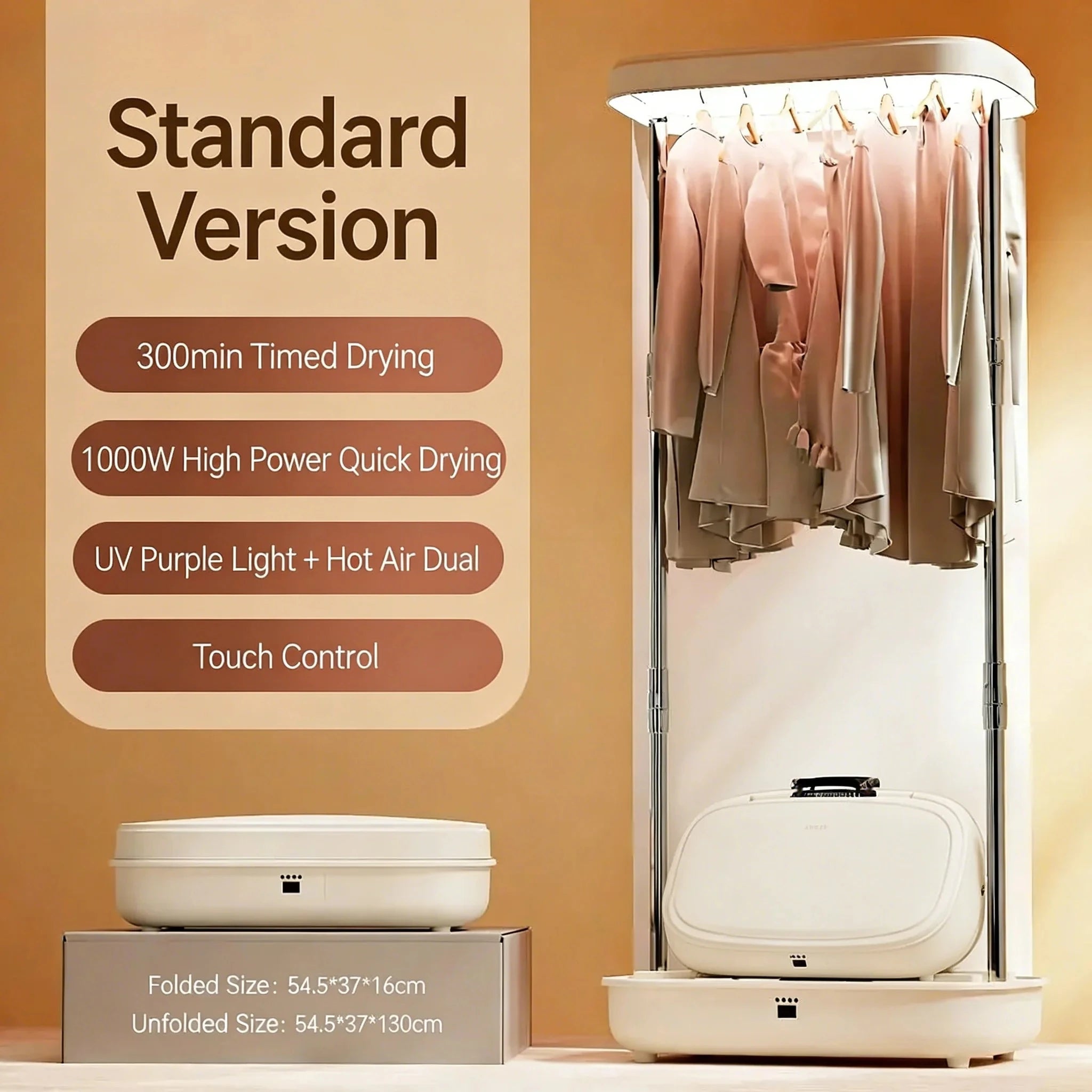 Tidesmit portable folding clothes dryer featuring fully automatic air drying and space-saving storage design