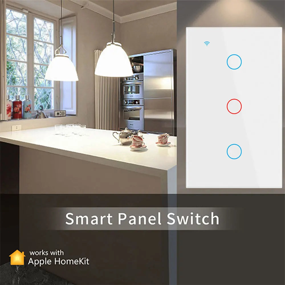 BONDA Homekit Smart Switch No Neutral EU/US WIFI Touch Sensor Light Switch Smart Google Home Alexa Siri Voice Control 220V 110V