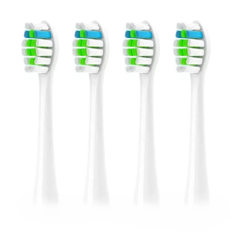 4Pcs Replacement Toothbrush Heads Compatible with Fairywill Electric Toothbrushes Only Fit Model P80 P11 P9 and T9 ,Black,white