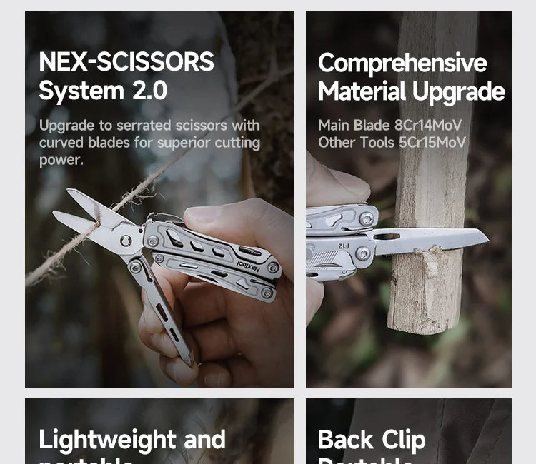 NexTool Keychain Mini Flagship F12 Folding Multi Tool 15 In 1 Screwdriver Pliers File Ruler Bottle Opener Scissors EDC Hand Tool
