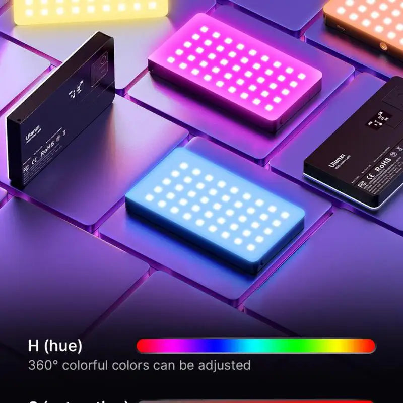 RGB LED Video Light | Portable 4000mAh CRI 95+ Pocket Panel (Ulanzi LT002) Tidesmit