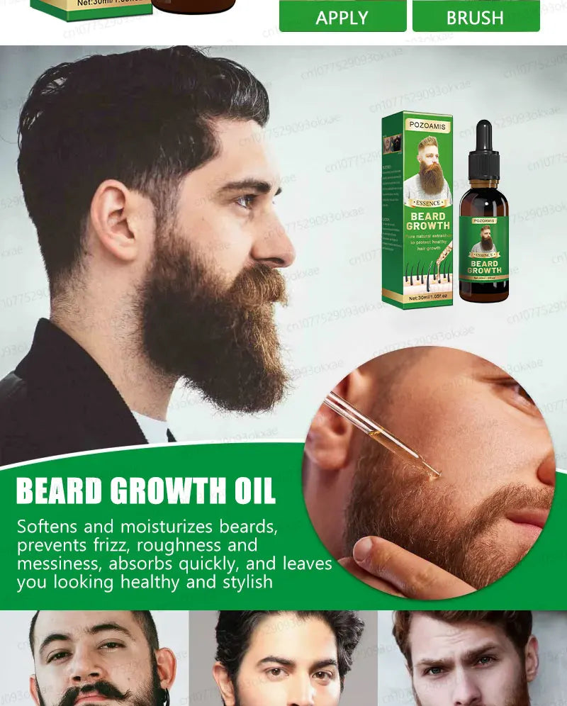 Beard Growth Essence for Thicker Facial Hair - Natural Formula Relaxation Treatment Tidesmit