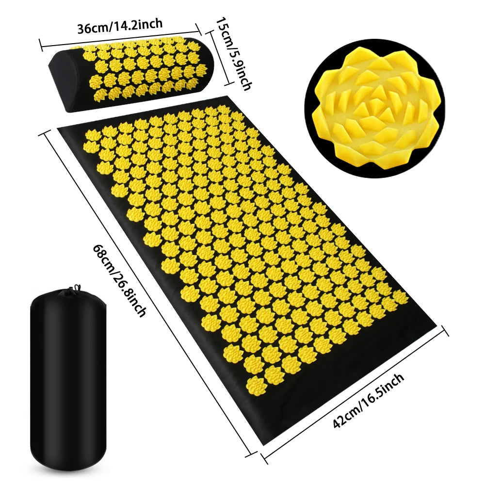 Acupressure Massage Mat for Back Relief – Lotus Spike Cushion Set Back Massage Instrument Tidesmit