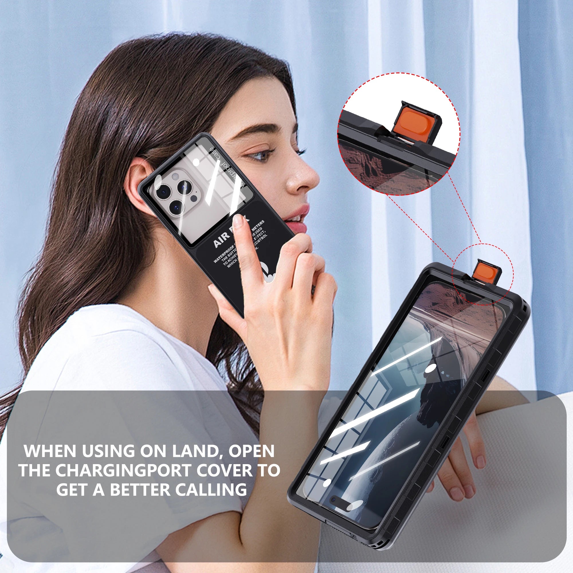 Waterproof Phone Case for 6.9 Inch Devices - IP68 Certified Shockproof Tidesmit