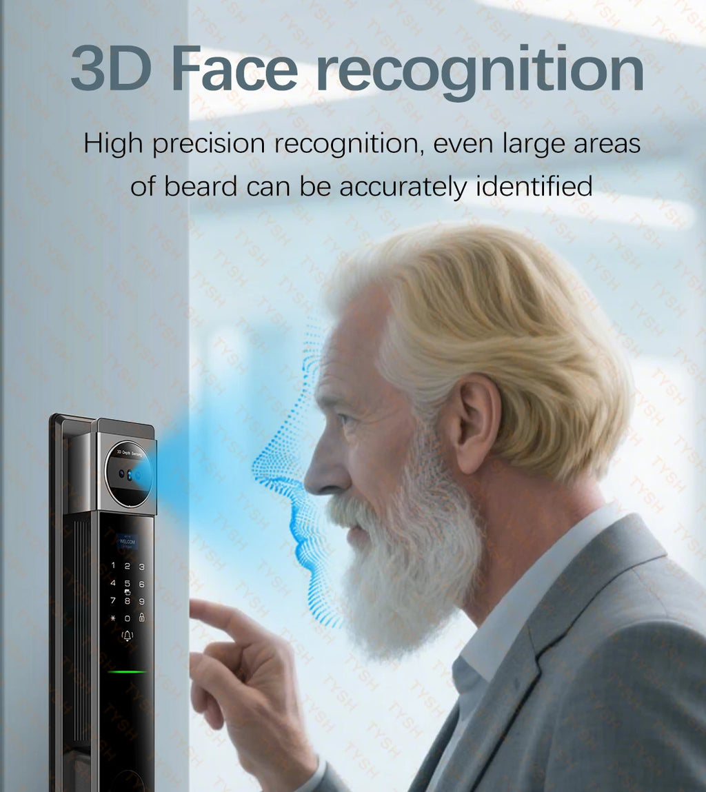 Face Real-time Intercom Smart Door Lock Biometric Electronic Security Camera Intelligent Fingerprint Password Key Unlock