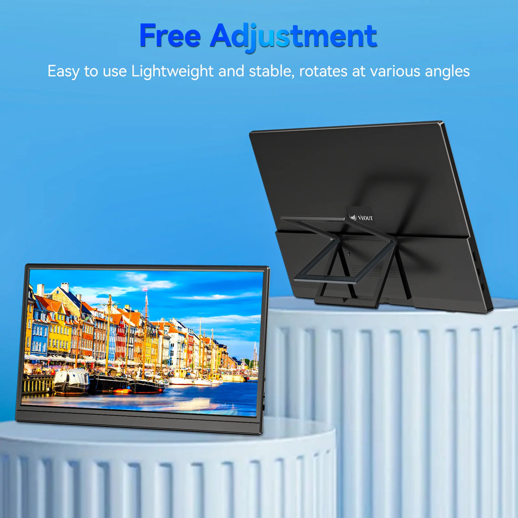 VEOUT 15.6-Inch Portable Monitor for Laptop 1080P HDR 16:9 Low Blue Light For XBox PS4 / 5 Switch Cell Phone PC Loptop Extension