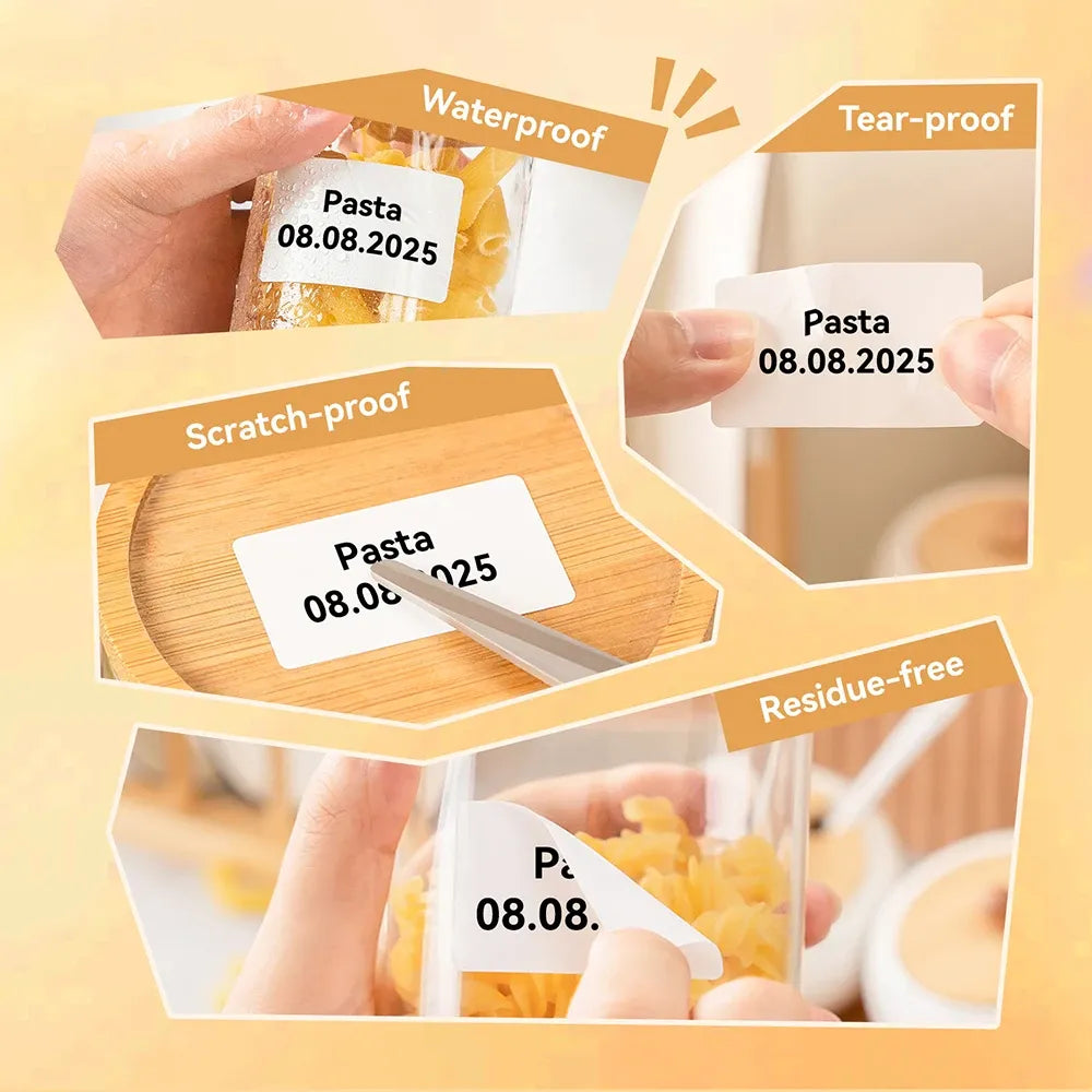 Waterproof, tear-proof, scratch-proof label stickers for date and product tagging