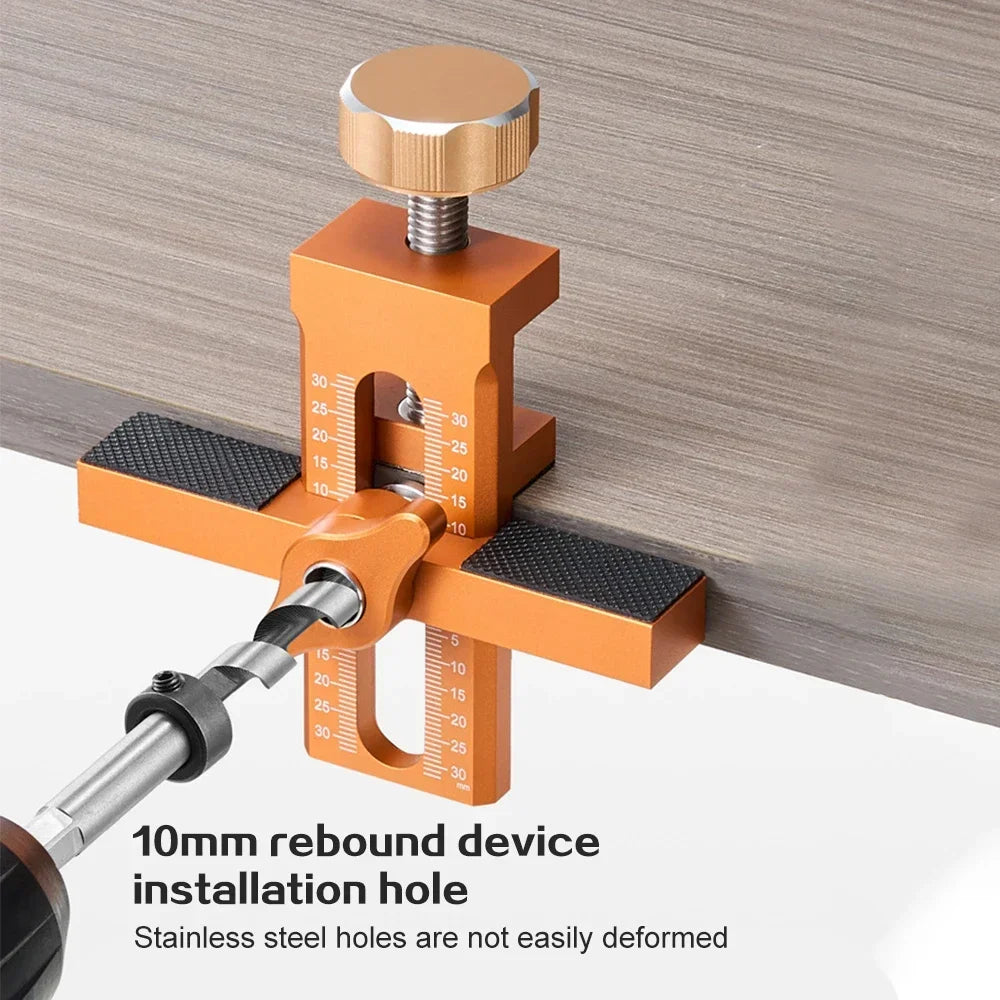 Adjustable Cabinet Door Mounting Jig Quick Positioning Hole Opening Tool Aluminum Alloy for Woodworking Installing Cabinets Tool