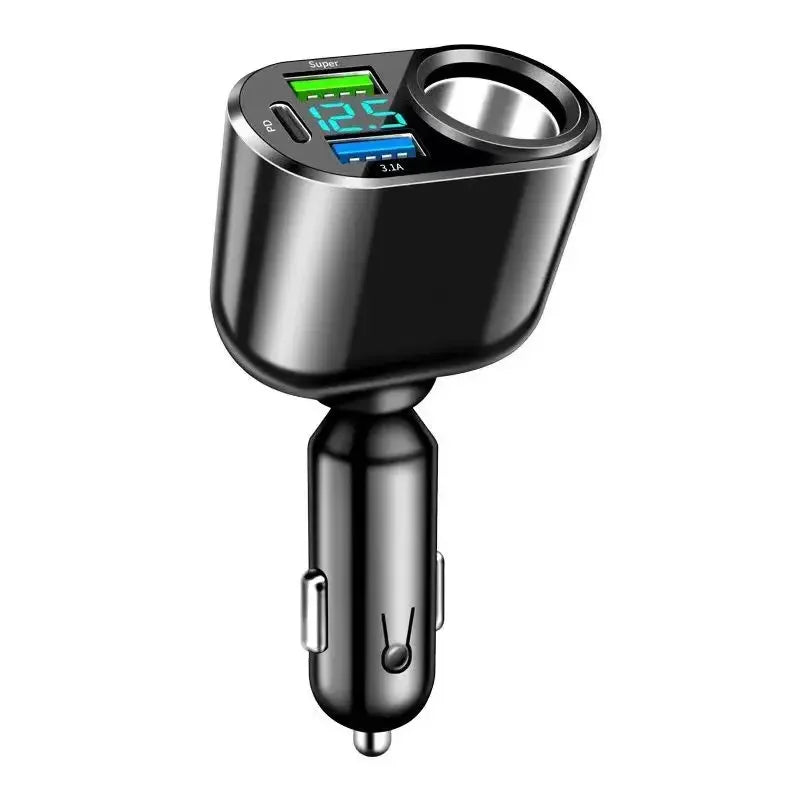 USB C Car Charger Adapter - 30W Fast Charging with LED Voltage Display Car Charger Tidesmit