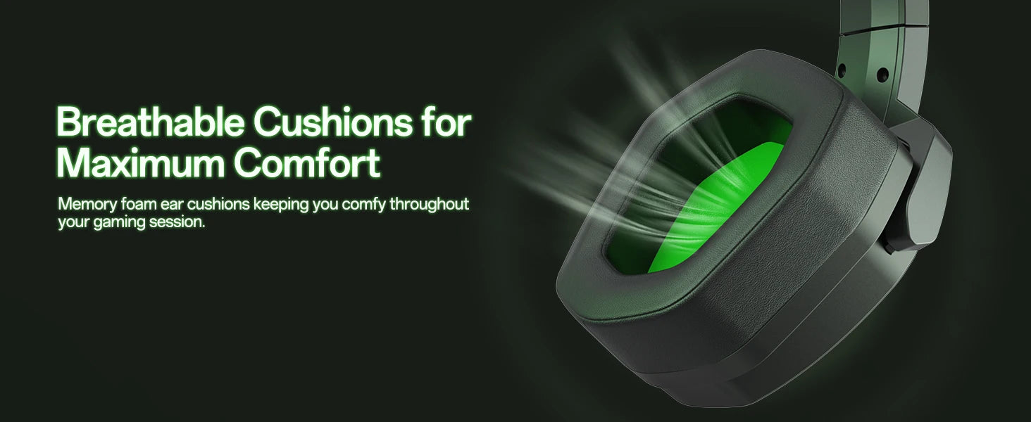 Gaming Headset for PS5 Xbox PC with Noise Canceling Mic - Over-Ear Comfort Tidesmit