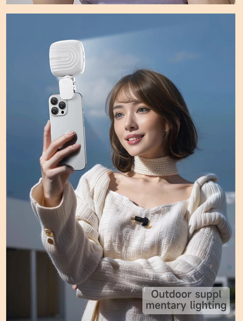 Portable LED Selfie Light - Rechargeable Video Lighting for Content Creation Tidesmit