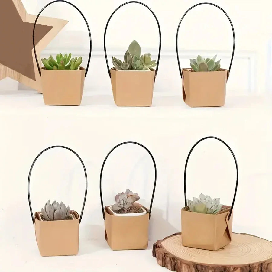 5-20pcs 6cm Kraft Paper Succulent Potted Plant Box Indoor Outdoor Universal Foldable Hanging Potted Plant Box Gardening Tools