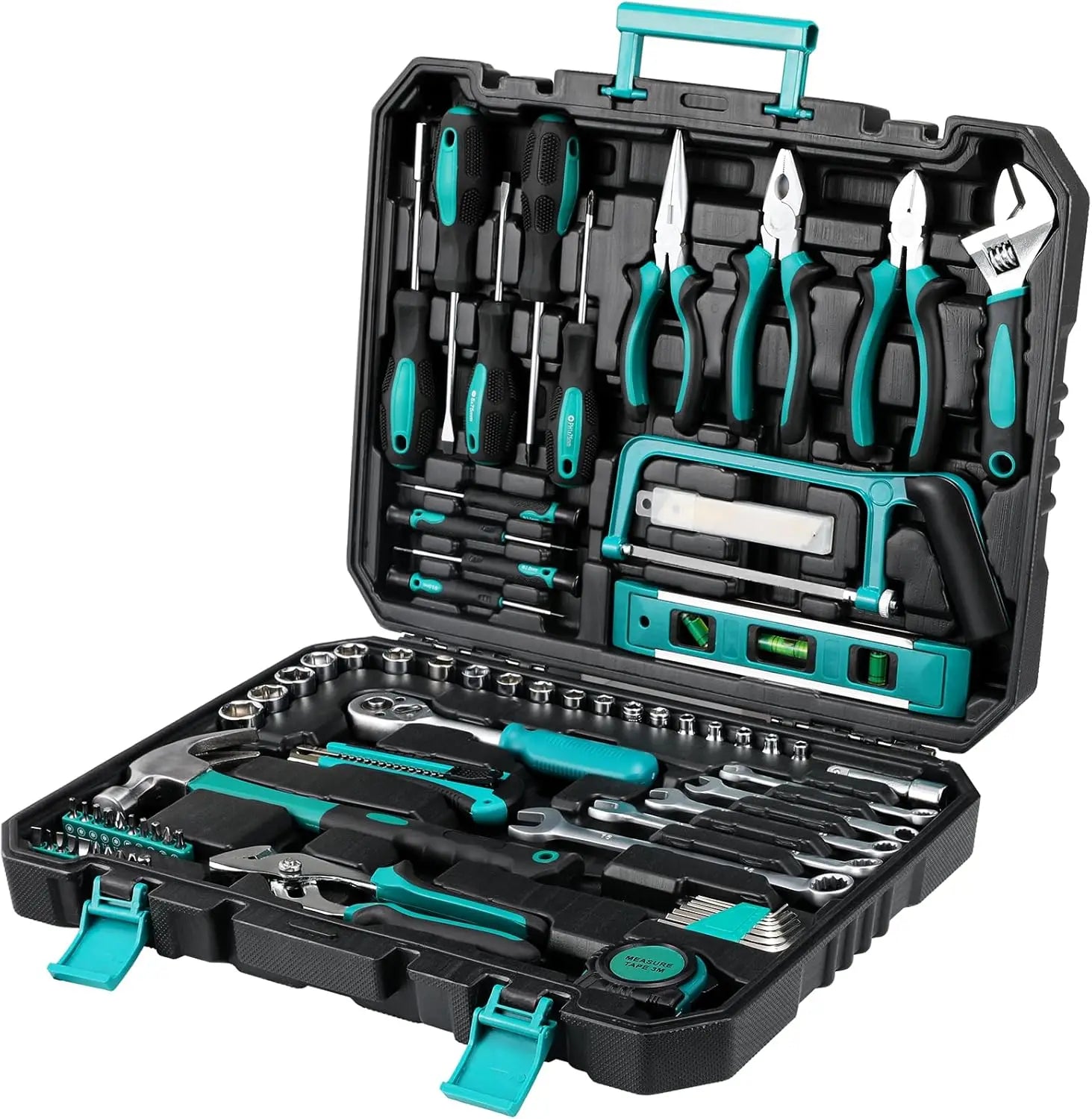 79 Piece Home Auto Repair Tool Kit, Wrench Plastic Toolbox with General Household Hand Tool Set w/ Plastic Toolbox Storage Case