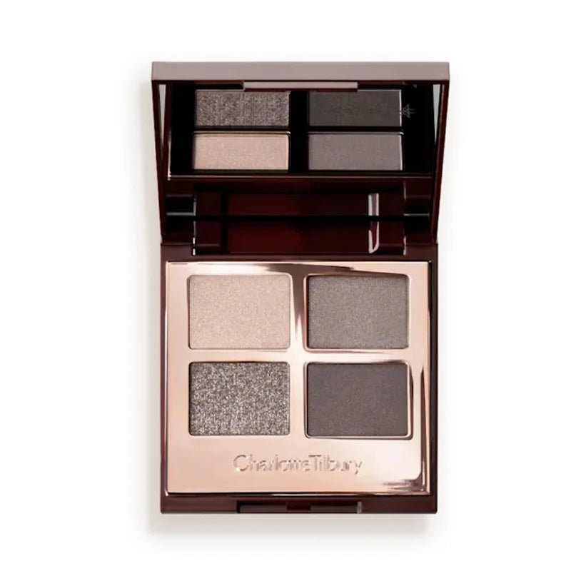 Tidesmit 9 color rose pink eyeshadow palette showing shimmer and matte powder texture detail view